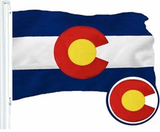 G128 – Colorado State Flag US USA | 3x5 ft | Embroidered 210D - Brass Grommets