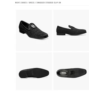 STACY ADAMS HERREN schwarze Farbe NIETEN SLIPPER GRÖSSE 8M - Bild 1 von 3