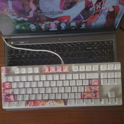 Genshin Impact Yae Miko Wired  87/61Key Mechanical Keyboard Keyclick Blue Switch - Image 1 of 4