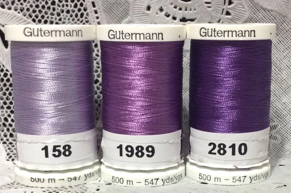 3 NEW Purple GUTERMANN 100% polyester embroidery thread 547 yards Spools  - Image 1 of 1