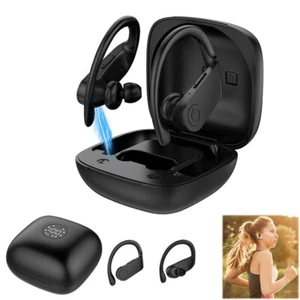 Bezprzewodowy zestaw słuchawkowy Bluetooth Słuchawki sportowe douszne do telefonów komórkowych iOS Android - Zdjęcie 1 z 12