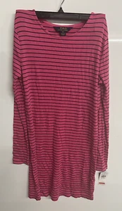 Brand New Polo Ralph Lauren Big Girls Long Sleeves Dress Striped Pink Size XL 16 - Picture 1 of 4