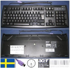Tastatur qwerty Schwedisch Acer KB-2971 KB2971 KB.KBP03.314 Stecker/Stecker Ps - Bild 1 von 1