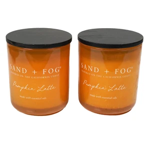 Bougie parfumée huiles essentielles sable + brouillard citrouille latte 12 oz pot bougie neuf x2 - Photo 1/4