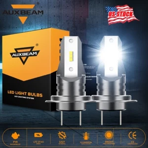 AUXBEAM H7 LED Headlight Conversion Kit High/Low Beam 6500K Super White Fanless - Picture 1 of 12