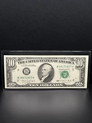 1990-$10 DOLLARS BILL REPEARTER SERÍAL NUMBERS Nice Piece For Your Collection. - Image 1 of 2
