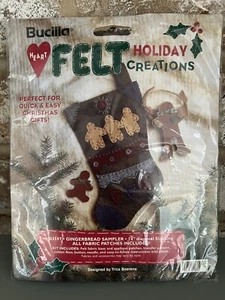Bucilla Heart FELT Holiday Creations Gingerbread Stocking appliqué kit, #83597 - Picture 1 of 2