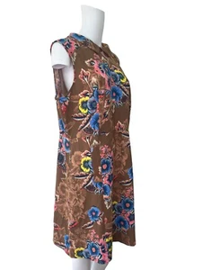 NEXT Dress Size XL 18 Brown Mix Floral Retro Pockets Womens NEW EU46 RRP £40 - Picture 1 of 13