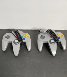 Nintendo N64 2 Gray Controllers! Loose Joystick NUS-005 - Picture 1 of 11