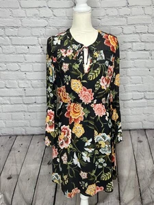 NWT Loft Floral Smocked Mini Dress Bell Sleeves Medium  - Picture 1 of 16