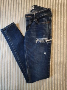 Hollister Damenjeans Juniorbekleidung Größe 1R abgenutzt dunkle Waschung 25W 31L - Bild 1 von 5