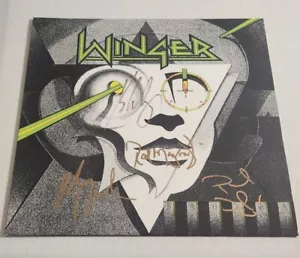 LP de vinilo verde esmeralda translúcido autotitulado autografiado Winger - Imagen 1 de 3