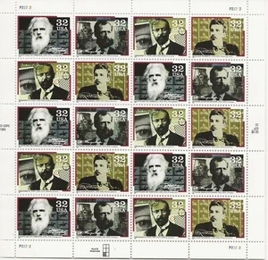 1996 32 cent Pioneers of Communication full Sheet of 20 Scott #3061-3064, NH - Picture 1 of 1