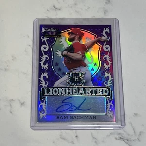 2021 Leaf Valiant Sam Bachman Lionhearted Purple Auto #'d /50 Angels Refractor - Bild 1 von 5