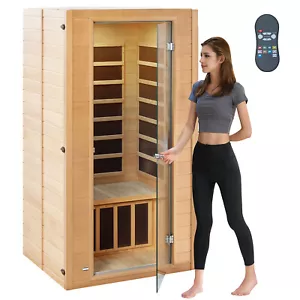 VEVOR Sauna infrarouge lointain en bois pour 1 à 2 personnes domicile 1400 W - Zdjęcie 1 z 12