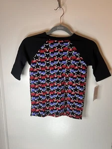 NWT LuLaRoe Sloan Size 6 Stretch Stars Stripes Patriotic Black Red White Blue - Picture 1 of 10