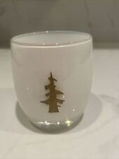 GLASSY BABY CANDLE VOTIVE HOLDER SENTINEL ETCHED TREE HOLIDAY " RETIRED" Second