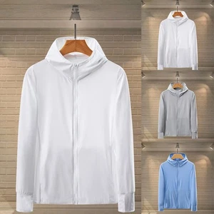 Sunscreen Coat for Men Lightweight and Breathable Ice Silk Fabric Design - Picture 1 of 17
