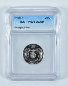 1999-S Washington State Quarter Georgia Silver PR70 DCAM ICG *6617 - Picture 1 of 5
