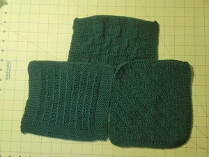 Paquete de 3 paños hechos a mano de mezcla de bambú y algodón verde--paños cara bebé - Imagen 1 de 8