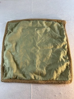 Pottery Barn Linen Pillow Cover Sage Green 20x20 w Jute Edge Back Zip Cottagecor - Image 1 of 4