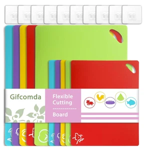 15-Piece Flexible Cutting Board Set Color-Coded BPA-Free No-Slip Dishwasher Safe - Picture 1 of 6