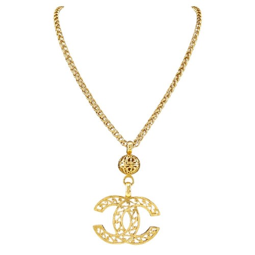 Collana Chanel Coco Mark placcata oro gioielli autentici