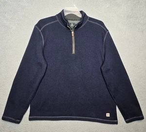 GH Bass & Co 1/4 Zip Pullover Fleece Lined Sweater - Men's 2XL  - Dark Blue - Picture 1 of 8