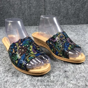 Spring Step Shoes Womens Size 9.5 Leather Slide Sandals Wedge Comfort Made Italy - Picture 1 of 15