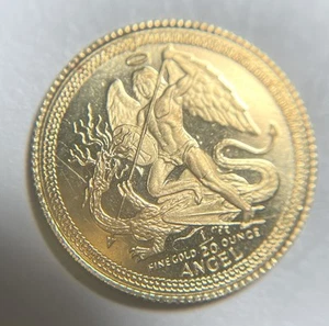 Moneda de oro a prueba de Arcángel 1989 de 1/20 oz Isla de Man lingotes de oro fino .999 - Imagen 1 de 7