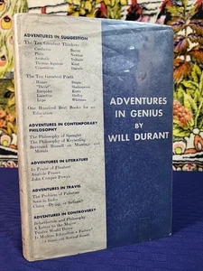 Adventures in Genius by Will Durant 1931 Vintage Illustrated Hardcover Book 1st - Picture 1 of 9
