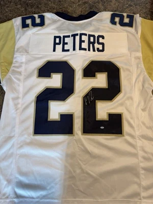 Camiseta deportiva Marcus Peters autografiada firmada XL personalizada Rams - holograma OK Foto 1 de 4