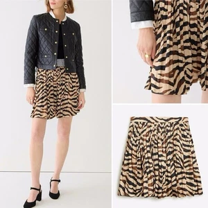 Neu mit Etikett J Crew federleichter Satin-Minirock mit Zebrastreifen BK715 Größe 16 148 $ - Bild 1 von 12