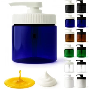 Refillable 16oz Pump Jar with Locking Lid Dispenser – For Oils, Lotions & Creams - Picture 1 of 30