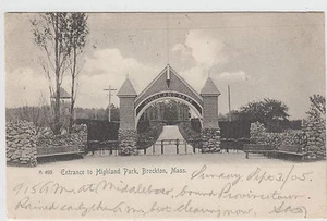 Brockton MA Entrance Highland Park UDB 1905 Postcard - Picture 1 of 1