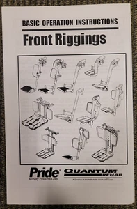 Pride Mobility Quantum Power Chair Legrests Front Riggings Manual INFMANU3613 - Picture 1 of 2