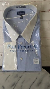 Paul Fredrick Men's Sky Blue LS Dress Shirt Sz 20-37 BN Sealed bag - Picture 1 of 5