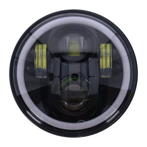 5 3/4 faros principales inserto Sportster Dyna Softail probado con anillo de luz de estacionamiento - Imagen 1 de 4