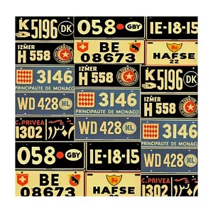 Papel de envolver regalo, placas extranjeras vintage RARAS, paquete de 25 hojas, 12"x12" - Imagen 1 de 1