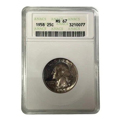 1958 Washington Quarter MS 67 ANACS - Image 1 of 3