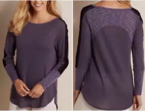 Weiche Umrandung Damen PS Small P Bailey lila Strick Freizeit Tunika Thermo Top - Bild 1 von 7