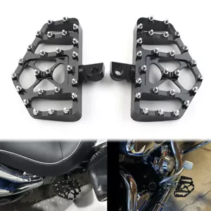 2ⅹFußrasten Wide Fat MX Style Trittbrett Für Harley Dyna Touring Softail Schwarz - Bild 1 von 9