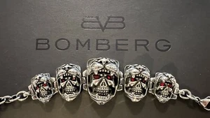 Bomberg Mens Bracelet Skull - New - Picture 1 of 7