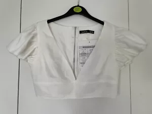 Boohoo Size 10 Crop Top White - Picture 1 of 2