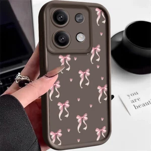 Cute Pink Bow Phone Case For Xiaomi 14T 13T Redmi Note 13 12 Pro Soft Case Cover - Picture 1 of 15