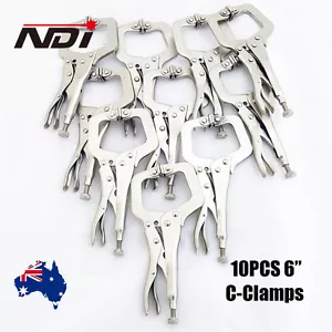 10PCS Steel 6" C-Clamps Mig Welding Locking Plier Vice Grip ND0106 Heavy Duty - Picture 1 of 5