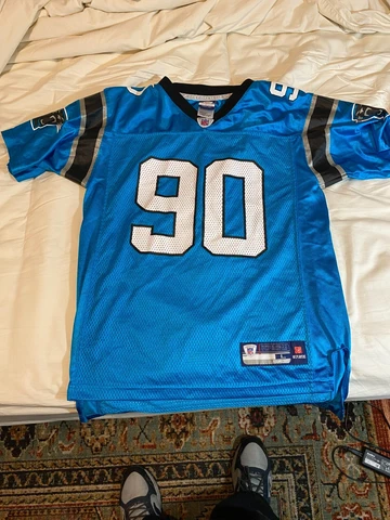 Julius Peppers Jersey Youth Size LARGE  Reebok NFL Equipment Panthers #90 Cover