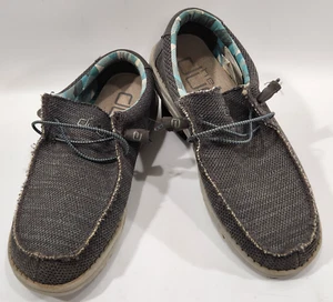 Scarpe sneakers uomo Hey Dude Wally Sox taglia 9 maglia antracite stringate casual - Foto 1 di 13