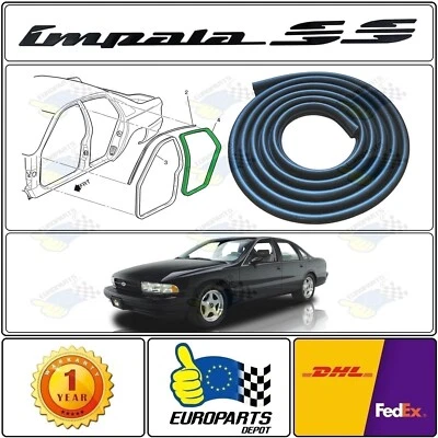 1994-1996 Chevrolet Impala SS Rear Door Aperture Rubber Seal Weatherstrip - Image 1 of 4