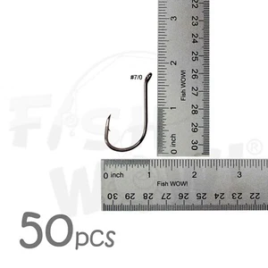 50 un. ganchos de pulpo en forma de J de pesca talla 7/0 peces níquel negro alto carbono - Imagen 1 de 3
